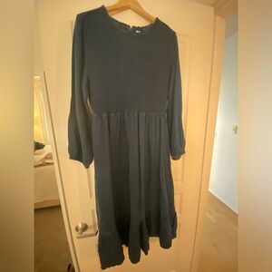 Old Navy, Chambray Smocked-top Midi Length Dress. Never worn.